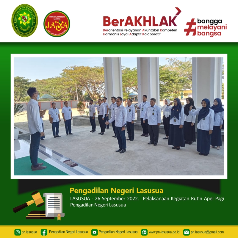 Pelaksanaan Apel Pagi Pengadilan Negeri Lasusua